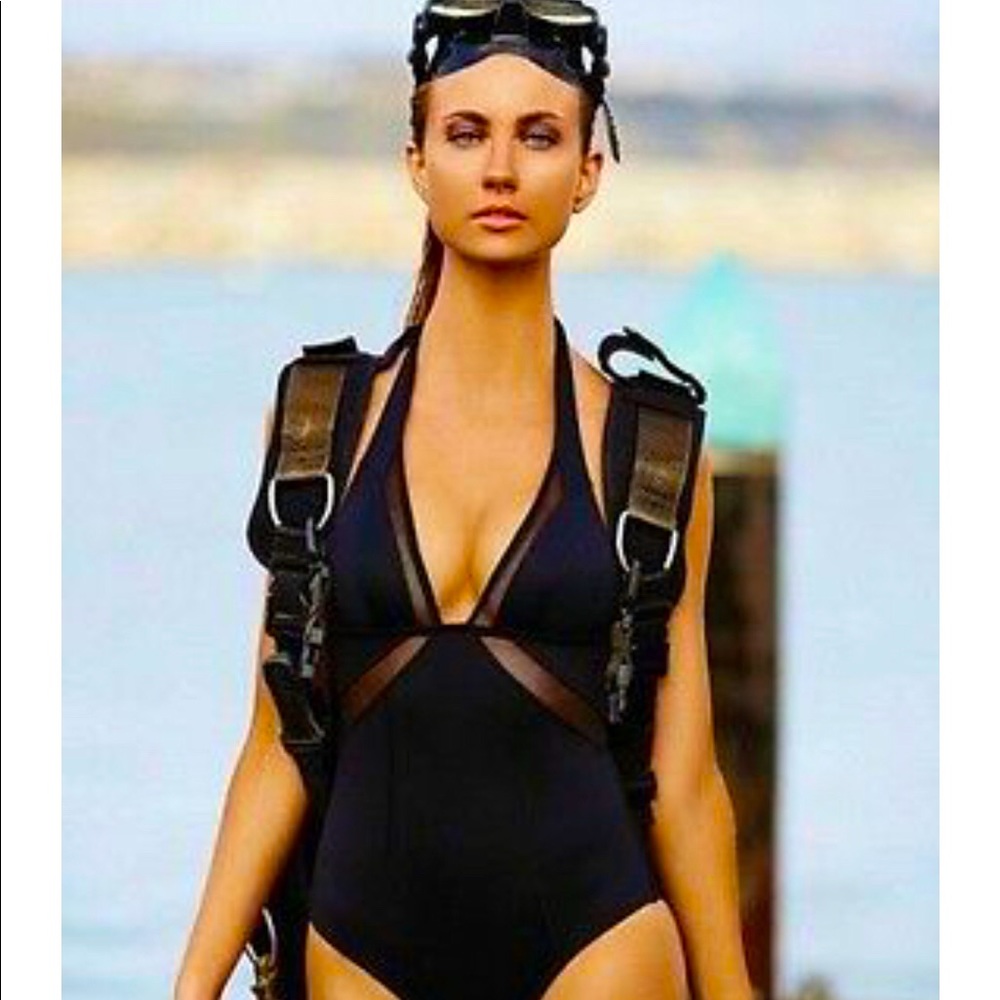 Small Vitamin A Neolux Scuba Maillot One Piece Swimsuit Black 8